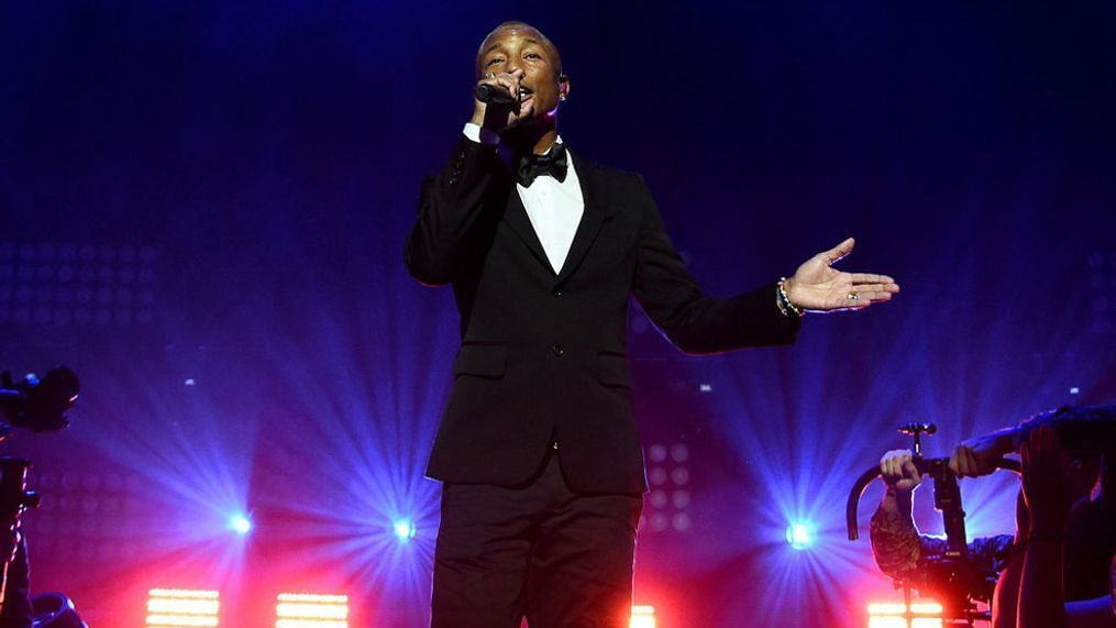 FILE - Pharrell Williams performs on stage during Rihanna's 5th Annual Diamond Ball Benefitting The Clara Lionel Foundation at Cipriani Wall Street on September 12, 2019 in New York City. (Photo by Dimitrios Kambouris/Getty Images for Diamond Ball)