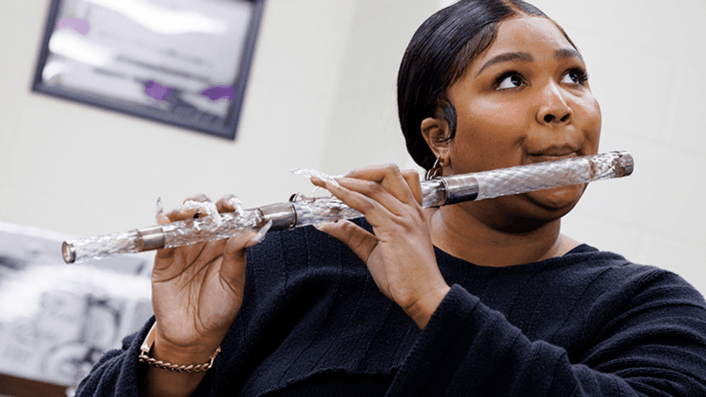 Lizzo became the first artist and the first person in history to play a 200-year-old flute that once belonged to James Madison at her D.C. concert on Tuesday (Photo: Library of Congress via Shawn Miller)