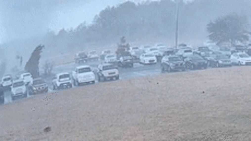 Tornado flips cars in South Carolina high school parking lot (Loris High School via Storyful)