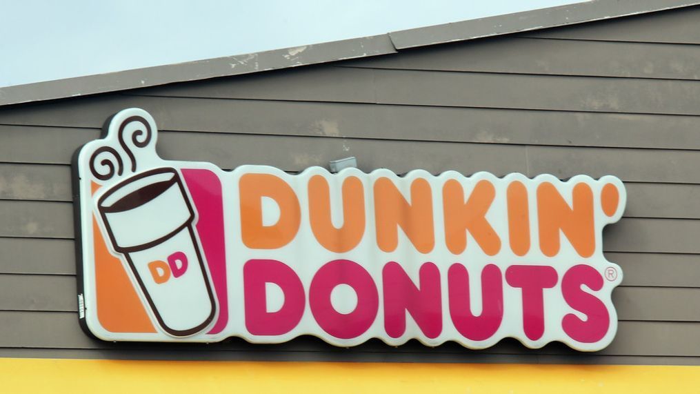 An image of the sign for Dunkin' Donuts as photographed on March 16, 2020 in Levittown, New York. (Photo by Bruce Bennett/Getty Images)