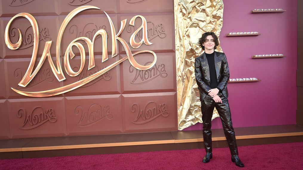 Timothee Chalamet arrives at the premiere of "Wonka" on Sunday, Dec. 10, 2023, at Regency Village Theatre in Westwood, Calif. (Photo by Richard Shotwell/Invision/AP)