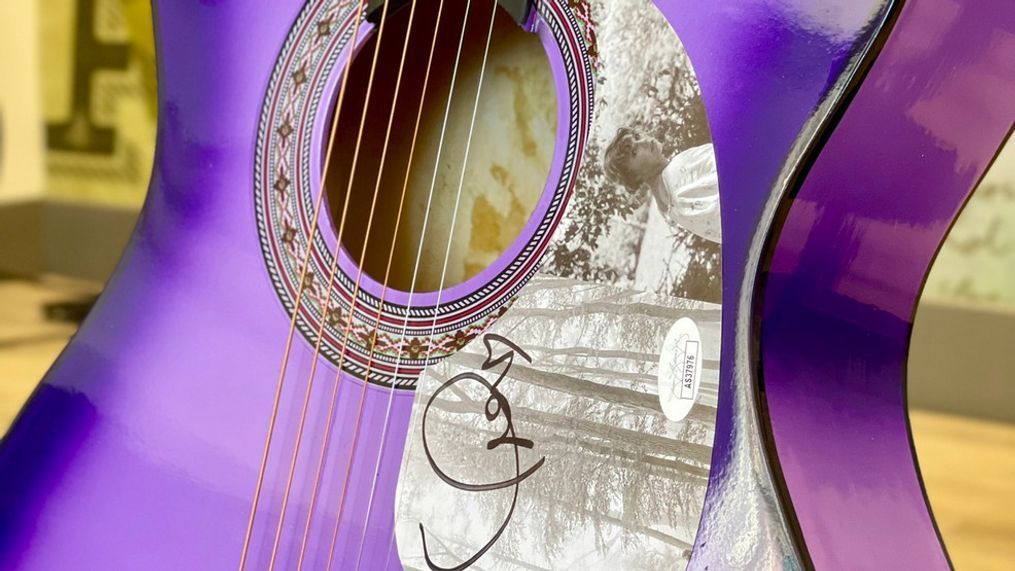 Taylor Swift's autographed guitar on display at Renown Children's Hospital (Photo: Renown Children's Hospital)