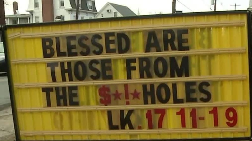 Church sign sparks controversy in Pennsylvania town (WPMT via CNN Newsource)