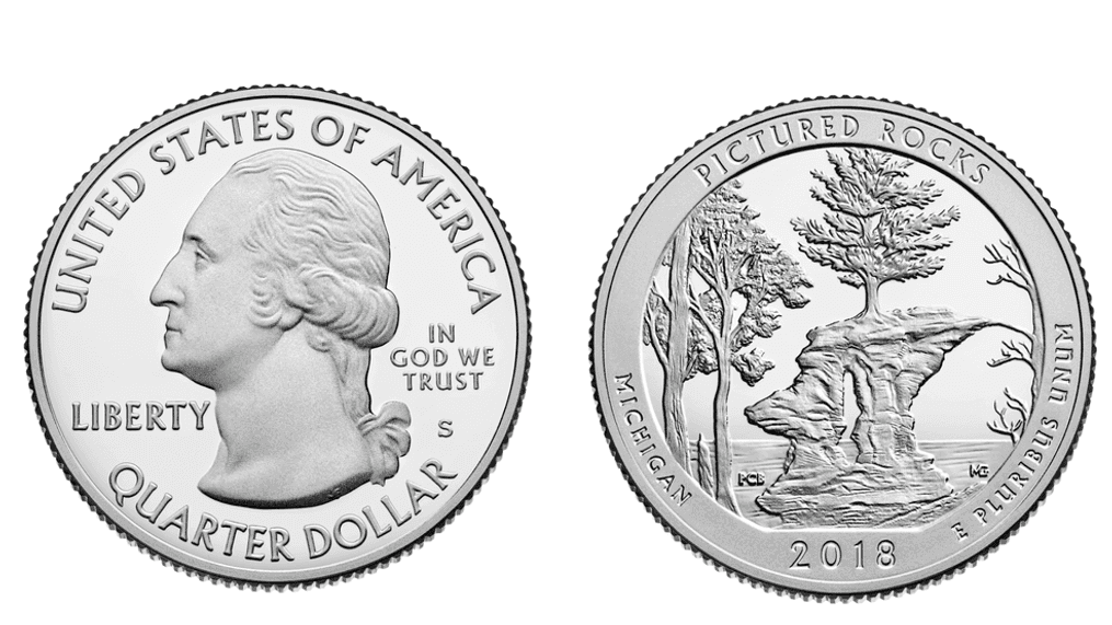 The Pictured Rocks quarter is the 41st to be released in the American the Beautiful Quarter Program.{p}{/p}