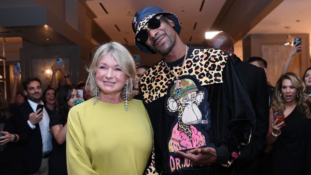 Snoop Dogg and Martha Stewart celebrate the opening of Stewart's new restaurant, Bedford, at Paris Las Vegas on Friday, Aug. 12, 2022. (Photo: Denise Truscello / Getty Images for Caesars Entertainment)