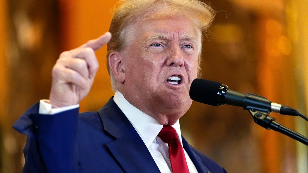 FILE - Former President Donald Trump speaks during a news conference May 31, 2024, in New York. Facebook has lifted restrictions imposed on former President Donald Trump after the Jan. 6 attack on the Capitol. It has now placed Trump on an equal footing on the platform with President Joe Biden just days before the Republican National Convention. (AP Photo/Julia Nikhinson, File)