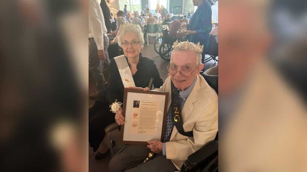 A pair of high school sweethearts were crowned prom king and queen for a third time on Tuesday. (Credit: The Gochar family)