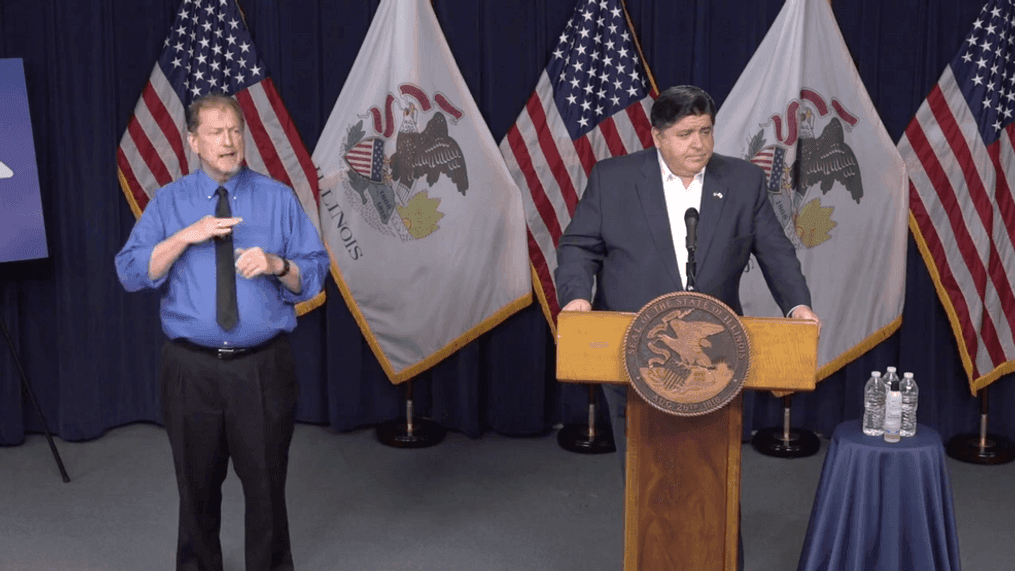 Illinois Governor J.B. Pritzker during press conference (Photo: KHQA){p}{/p}