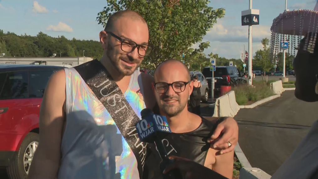 Gary Arpa and Eryk Paquette went down to City Hall to get married the in the morning before Beyonce's concert at Gillette Stadium. August 1, 2023. (WJAR)