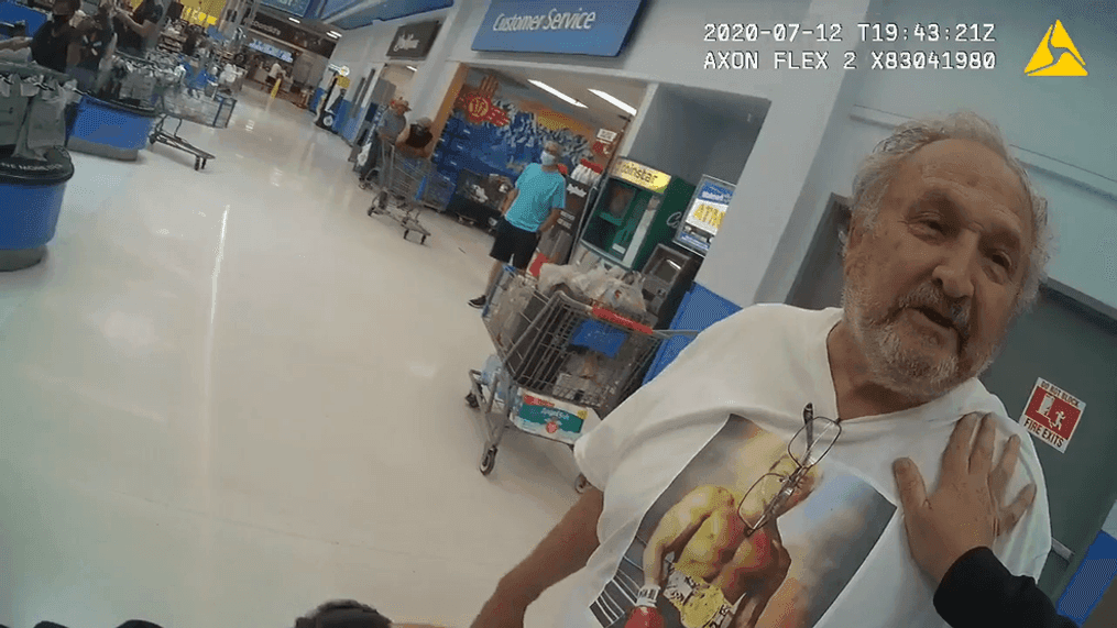 Charles Madrid III was charged on suspicion of three counts of battery on a peace officer, resisting or obstructing arrest, and trespassing after allegedly refusing to wear a mask inside a Las Cruces, New Mexico Walmart. (Source: Las Cruces Police Department)