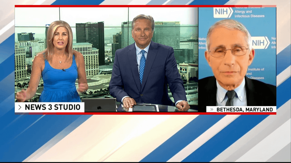 Dr. Anthony Fauci talks with News 3's Kim and Dana Wagner about the COVID-19 outbreak and work being done on a vaccine. (KSNV)