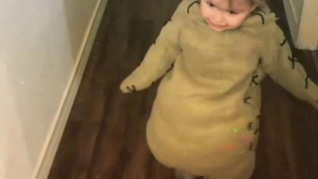 Madelena Weeks’s son Benjamin dressed up as a miniature Oogie Boogie (Madelena Weeks)