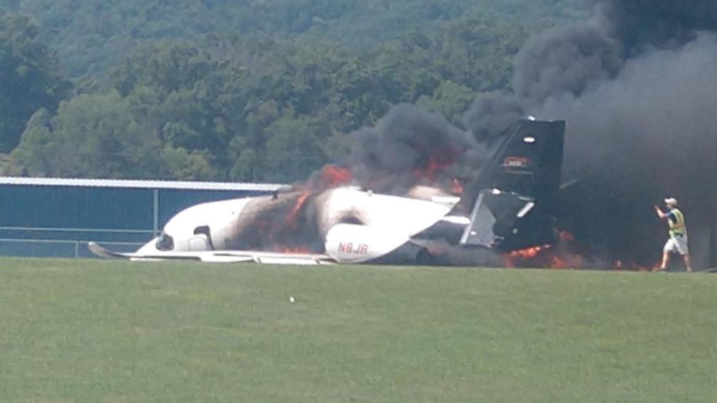 The Carter County, Tennessee Sheriff’s Office said a small jet carrying Dale Earnhardt Jr. and his wife, crashed at the Elizabethton Municipal Airport. (Photo: WCYB)