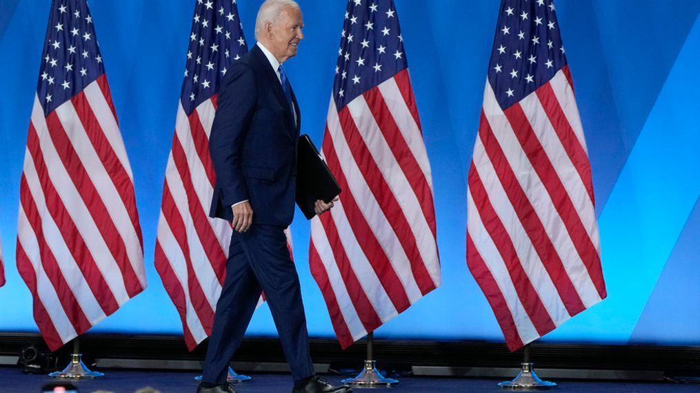 President Joe Biden walks from the podium after a news conference Thursday July 11, 2024, on the final day of the NATO summit in Washington. (AP Photo/Jacquelyn Martin)