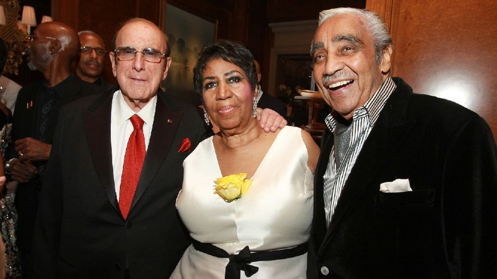 Music executive Clive Davis, singer Aretha Franklin and NY-Rep. Charles Rangel attend Aretha Franklin's 74th Birthday Celebration at the Ritz-Carlton on Thursday, April 14, 2016, in New York. (Photo by Donald Traill/Invision/AP)