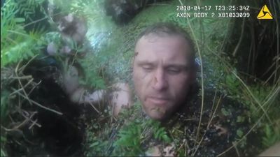 Image for story: VIDEO | Suspect up to his neck in Florida swamp