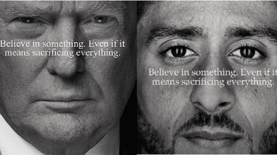 Image for story: Trump Jr posts Nike ad with president's face replacing Kaepernick's on Instagram 