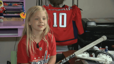 Image for story: Washington Capitals' cutest fan, 'Puck Girl,' goes viral again after Game 4 celebration