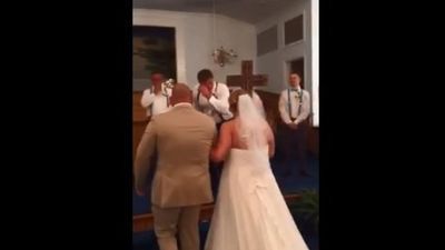 Image for story: S.C. man breaks down as his bride walks down the aisle