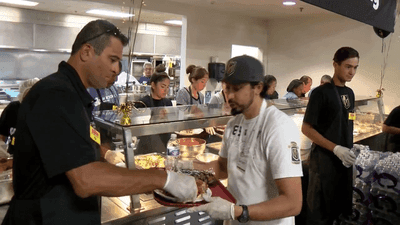 Image for story: Vegas Golden Knights hockey team serve meals at Catholic Charities