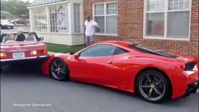 Image for story: Uh-oh: Va. Mercedes driver backs into $290,000 Ferrari while parking