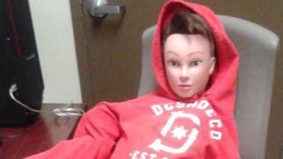 Image for story: Don't be a dummy: Utah police take life-size doll into custody after juveniles' prank