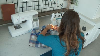 Image for story: Inside the Story: Mom turns husband's old shirts into clothes for kids