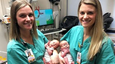 Image for story: Identical twin nurses help deliver identical twin girls in Georgia