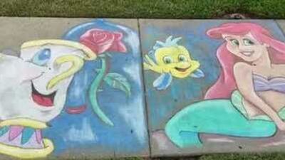 Image for story: Florida artist creates stunning Disney sidewalk art to brighten neighborhood