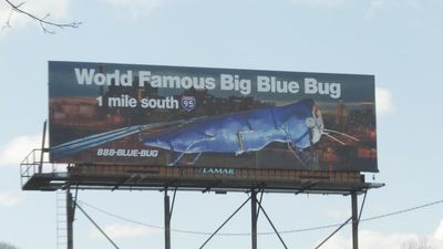 Image for story: 'World famous' Big Blue Bug has its own billboard in Rhode Island