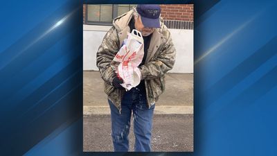 Image for story: FATHER OF THE YEAR: Dad salts daughter's path to work so she won't slip in icy weather