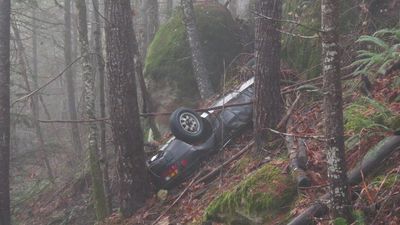 Image for story: Porsche reported stolen in 1991 found at base of steep cliff in Oregon woods