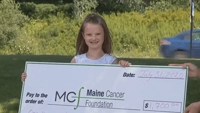 Image for story: 7-year-old girl donates lemonade stand money to Maine Cancer Foundation