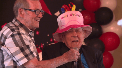 Image for story: Man celebrates 106th birthday, surrounded by friends and family in California