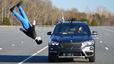 Image for story: IIHS begins evaluating how effectively cars automatically brake for pedestrians