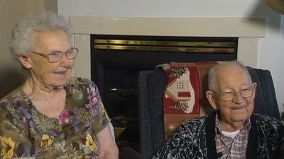 Image for story: Couple named Harvey and Irma married 75 years