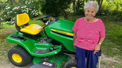 Image for story: 97-year-old woman celebrates birthday by buying her dream John Deere tractor