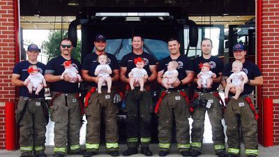 Image for story: Baby boom: 7 Oklahoma firefighters welcome new babies within months of each other