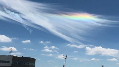 Image for story: Rainbows in the clouds: Rare but colorful display spotted around Seattle