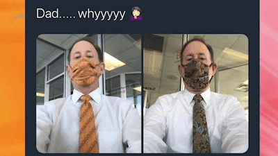 Image for story: San Antonio dad goes viral for matching ties and masks