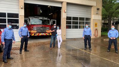 Image for story: Matthew and Camila McConaughey donate masks to Austin first responders