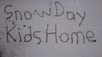 Image for story: 'Kids Home Send Help': Parent finds inventive way to write plea on snow day