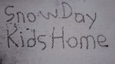 Image for story: 'Kids Home Send Help': Parent finds inventive way to write plea on snow day