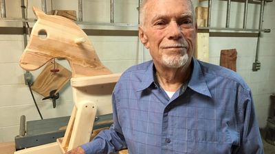 Image for story: 87-year-old Tennessee man builds 200 rocking horses for at-risk kids