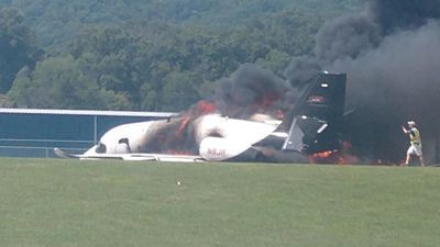 Image for story: Dale Earnhardt Jr.'s plane crashes at Tennessee airport