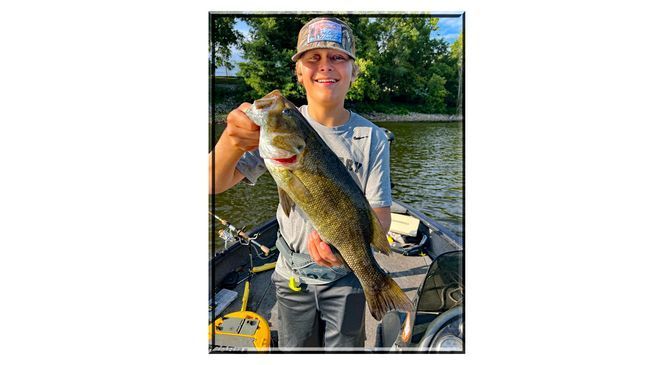 Edwards said this was the largest smallmouth bass he's ever caught in his life. (Photo: Richard Simms)