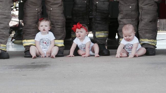 In the span of less than a year, seven firefighters at the same Glenpool fire station have welcome new babies into their lives. (Courtesy Avery Dykes)