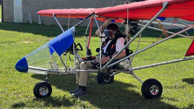 Sid Tolchin, a retired U.S. Navy Captain, pilots an Aerolite in Hendersonville, North Carolina. (Photo: WLOS Staff)