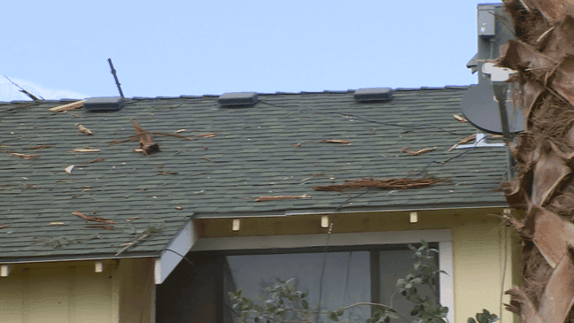 A lightning strike shook a neighborhood Sunday night on the northside of Lindsay (Photo: FOX26 News Photographer, John Dwelle)