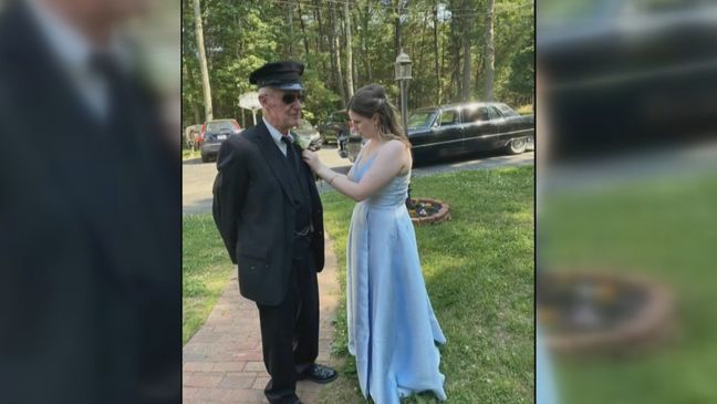 Riley Scott, who's a senior at North Kingstown High School, showed up to prom in style thanks to the kindness of her coworker turned friend, Ronald Sullman. (Submitted photo)